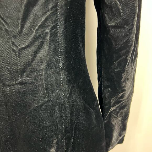 Vintage Gunne Sax Jessica McClintock Dark Romantic Whimsigoth Black Velvet Dress - Picture 8 of 16